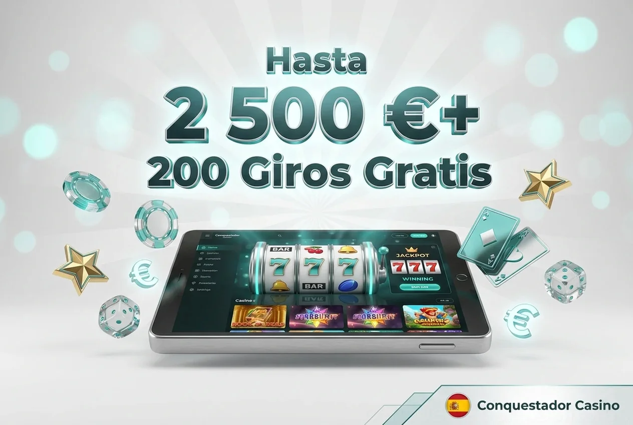 Hasta 2 500 €+ 200 Giros Gratis